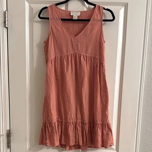 Cynthia Rowley 100% Linen Coral Sleeveless Dress